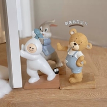 Creative Cartoon Door Stall Blocker Top Door Plug Anti-Punch-Free Gear Book Desk Swing Piece Cute Stall Door Obstructer