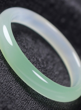 天然冰种玛瑙半山水扁条手镯