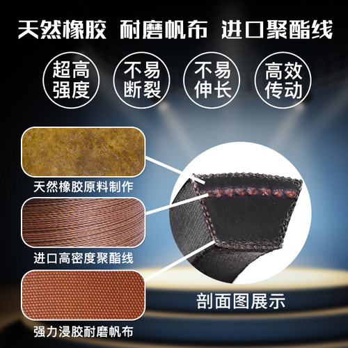 百花三角带b型B650-2000Li工业机器联组皮带a/c型硬线橡胶传动带 - 图2
