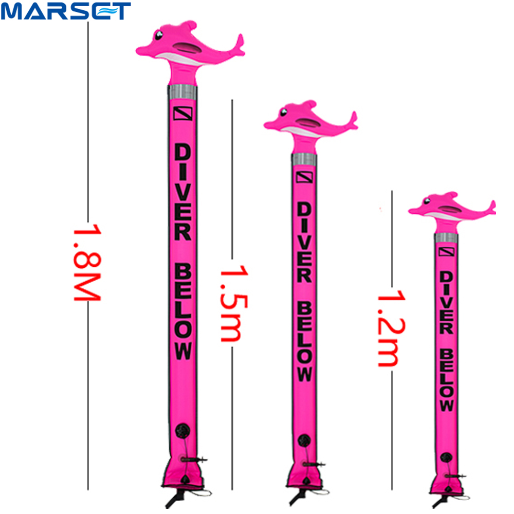 萌萌哒潜水空间 MARSET 卡通潜水象拔浮标反光充气警示SMB信号棒 - 图2