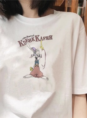 奥特莱斯~清仓外贸剪标捡漏情侣新款美式夏季印花短袖T恤女装2026
