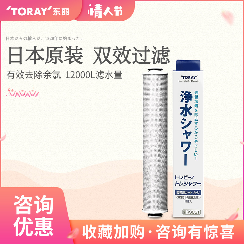 TORAY東麗RSC51花灑濾芯適用於日本RS51 RS52淨水花灑