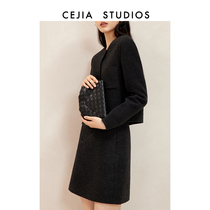 CEJIA delicate mountain cashmere double sided short coat female wool half body dress commuter suit 2023 autumn winter new