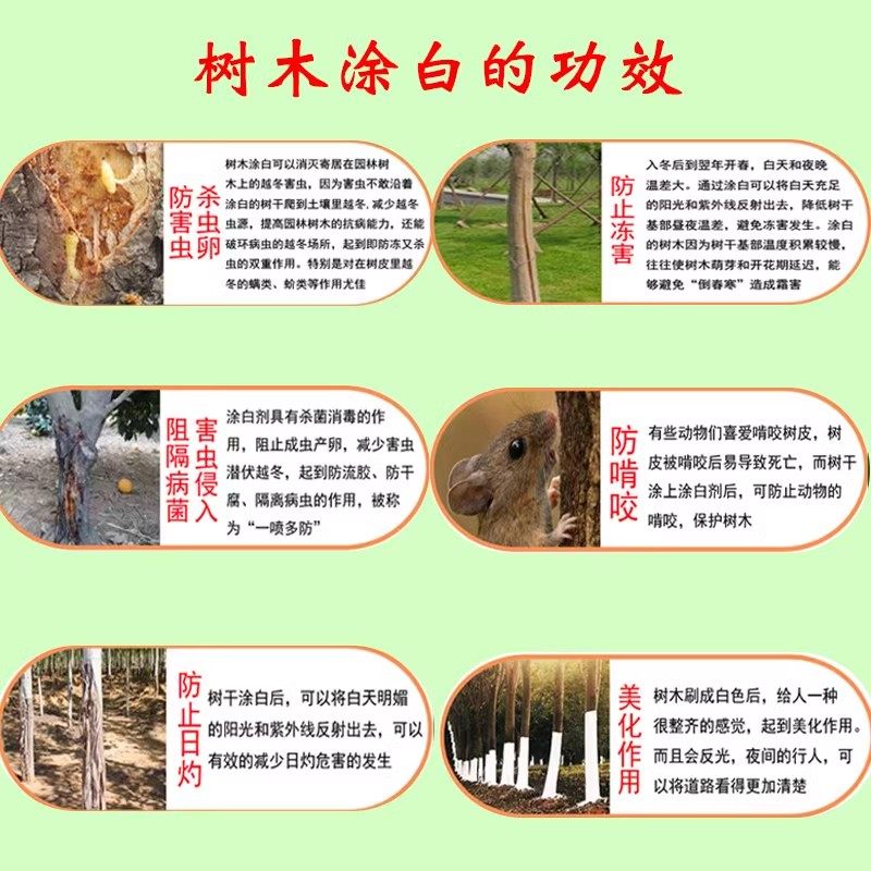 大树涂白剂树木涂白粉苗木果树冬季刷白防冻清园花防病虫石硫合剂,淘宝优惠券,粉丝福利购,淘宝优惠卷