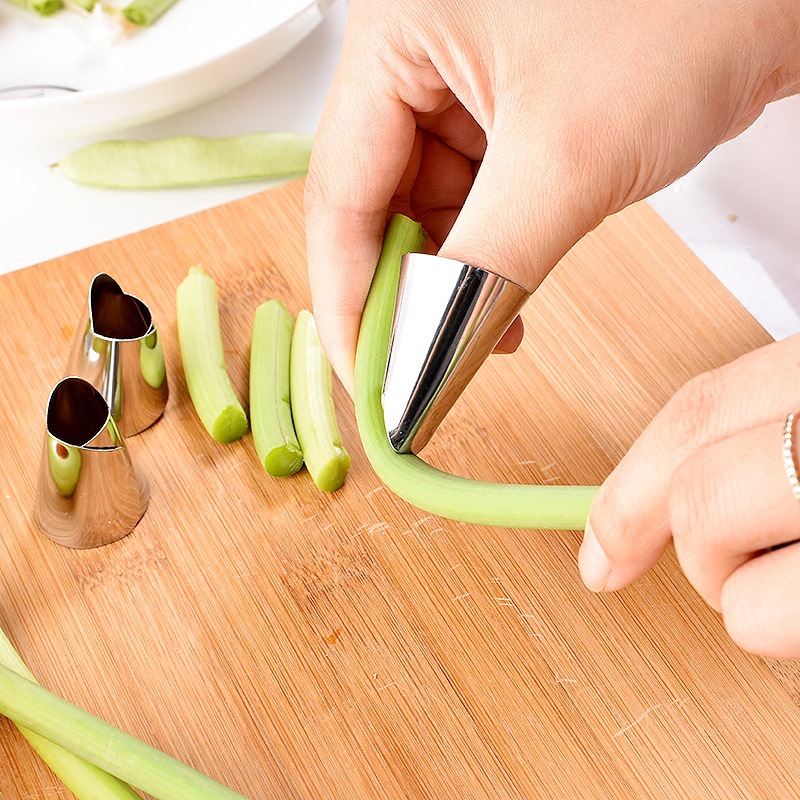 摘菜剥毛豆神器多功能不锈钢保护套花椒防护手指套摘豆角剥瓜果器 - 图1