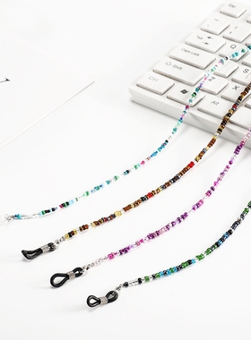 明星款眼镜链挂脖女复古眼镜绳防滑眼镜墨镜老花镜手工串珠彩色珠