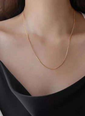 百搭王洗澡不用摘细款蛇骨链叠戴出片通勤高级感锁骨链