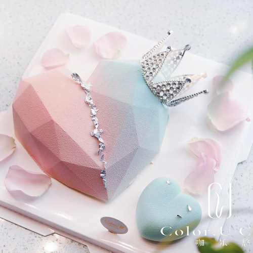 爱心蛋糕慕斯钻石纪念日花艺心形生日纪念日求婚送闺蜜杭州同城 - 图2