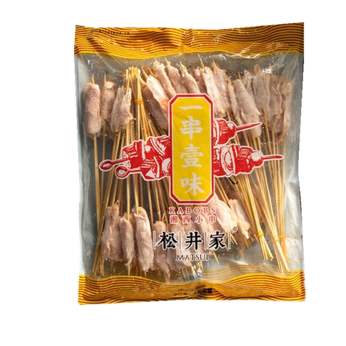 松井家鸡脚筋小串湘西铁板卤煮油炸小串夜店烧烤商用手把串80串 - 图3