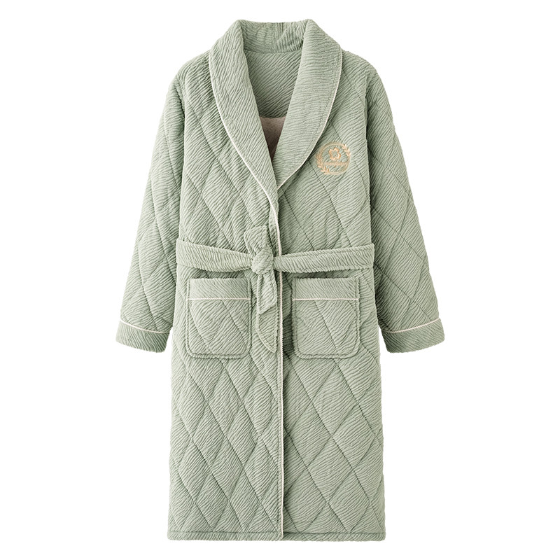 浪莎冬季珊瑚绒夹棉睡袍女三层加绒加厚保暖浴袍晨袍中长款家居服,淘宝优惠券,粉丝福利购,淘宝优惠卷