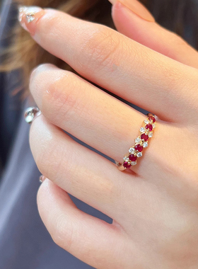 S925纯银微镶锆石情侣订婚戒指