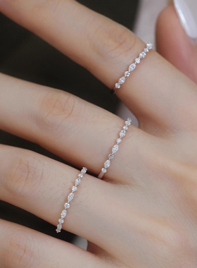 s925纯银情侣叠戴戒指简约百搭