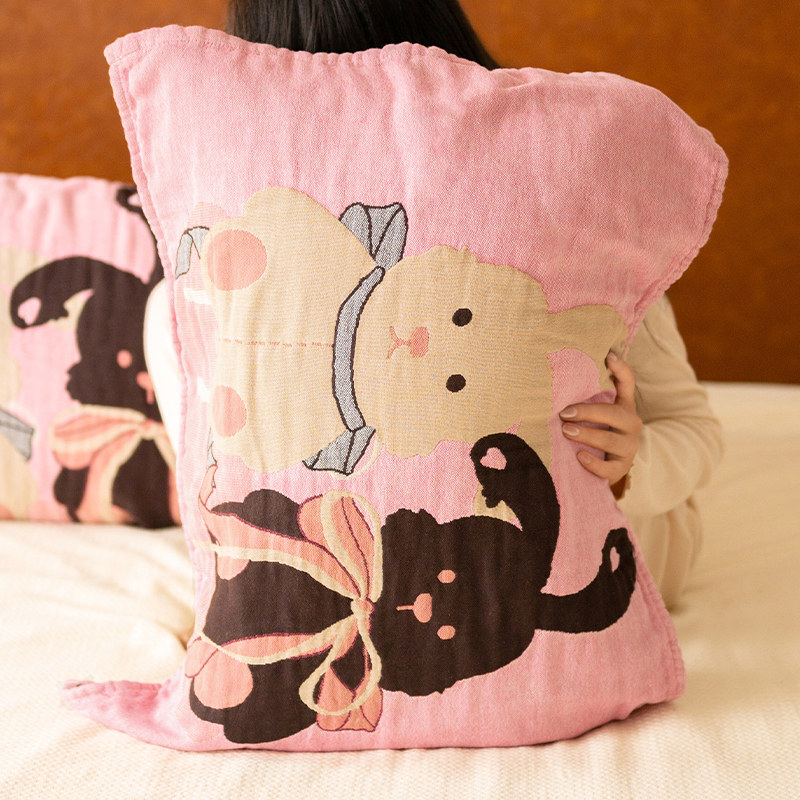 布偶兔兔枕巾纯棉可爱一对全棉枕头巾家用柔软吸汗透气防头油单人,淘宝优惠券,粉丝福利购,淘宝优惠卷