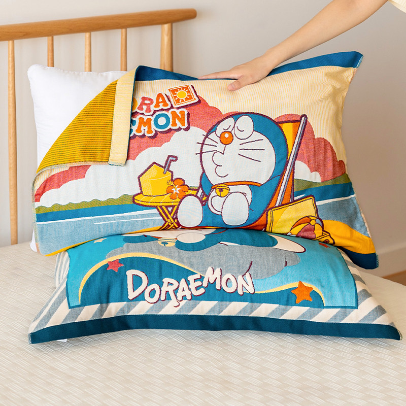哆啦A梦纯棉纱布枕巾女加厚吸汗透气全棉家用防头油单人枕头巾,淘宝优惠券,粉丝福利购,淘宝优惠卷
