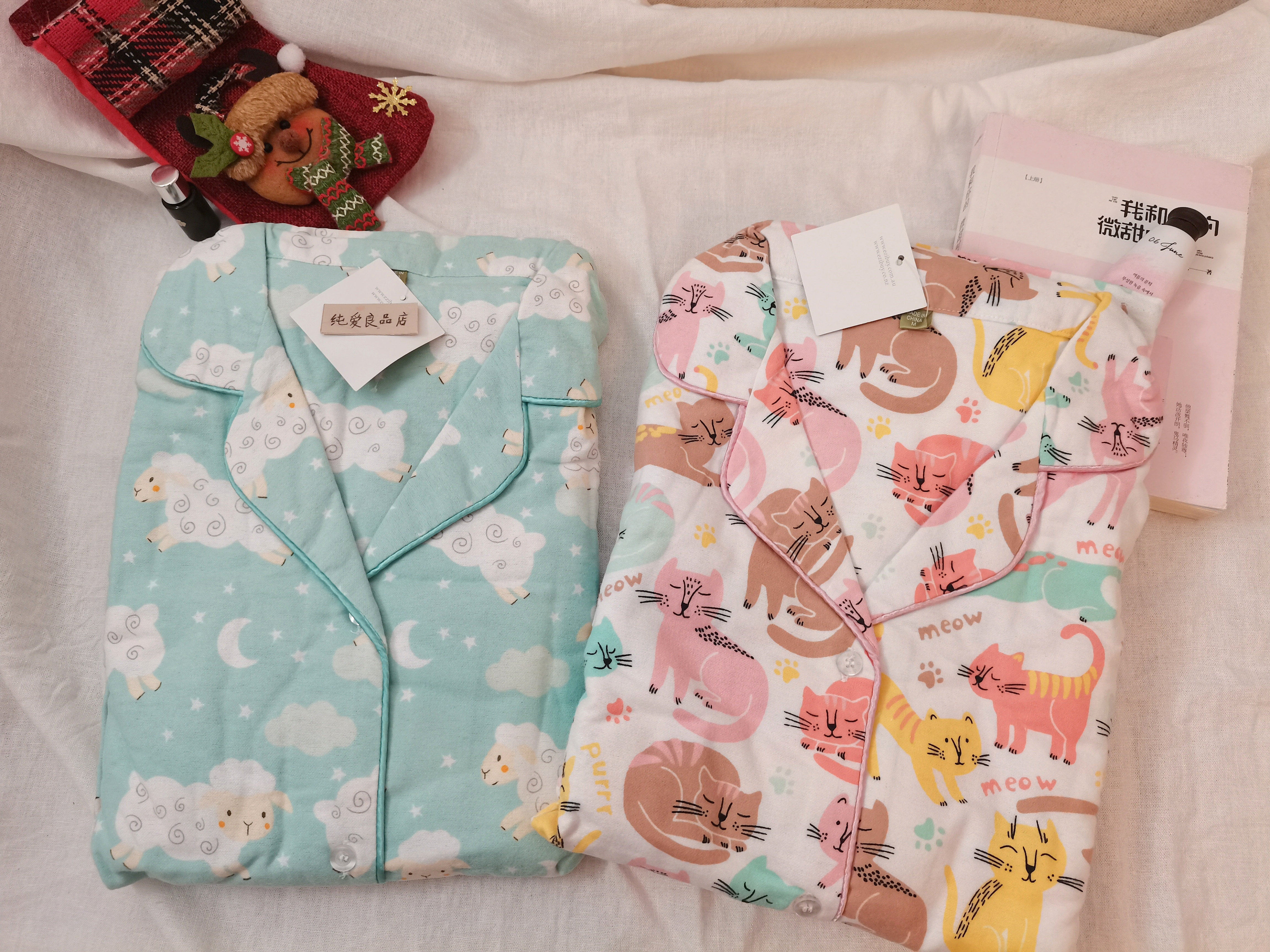 韩版国货春秋冬新款磨毛纯棉绒布睡衣家居服套装卡通ins女生小猫,淘宝优惠券,粉丝福利购,淘宝优惠卷