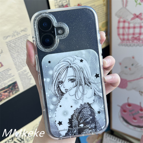 MMkeke日漫暗黑NANA大崎娜娜小松奈奈矢黑沼爽子双层手机壳动漫适用苹果17promax保护套iPhone16pm黑白15/14 - 图2
