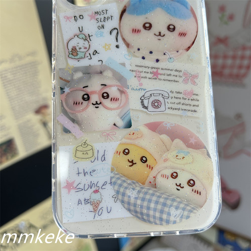 MMKEKE日韩ins风可爱吉伊卡哇挂件适用iPhone16promax双层imd手机壳苹果15pro保护套小八14pm乌萨奇13pm萌物 - 图0