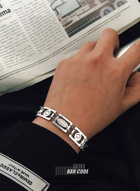 男女钛钢笑脸拼接手链新款