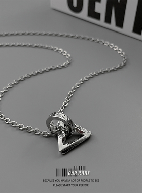 高级感几何简约项链男生小众时尚
