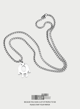 钛钢钛钢方珠链男女小众设计感