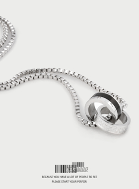 简约钛钢戒指项链中性款