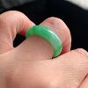 Burmese A-grade ice-glutinous green jadeite ring