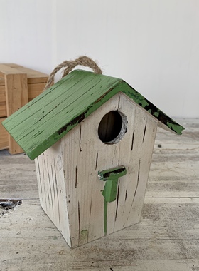 美式乡村风鸟屋小房子摆挂件道具