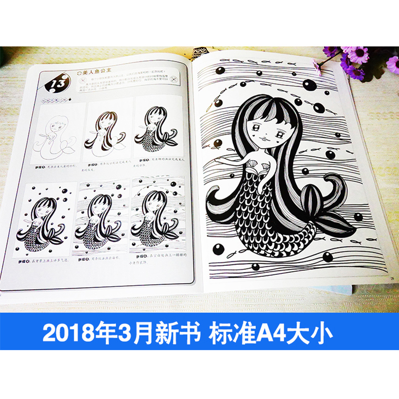 4本 线描画教材 儿童入门 动物篇/人物篇/景物篇/综合篇教程书创意美术少儿美术培训教材幼儿画画启蒙3到12岁儿童绘画 安徽美术 - 图2