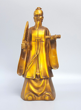 姜子牙铜像姜尚吕八卦令旗中式