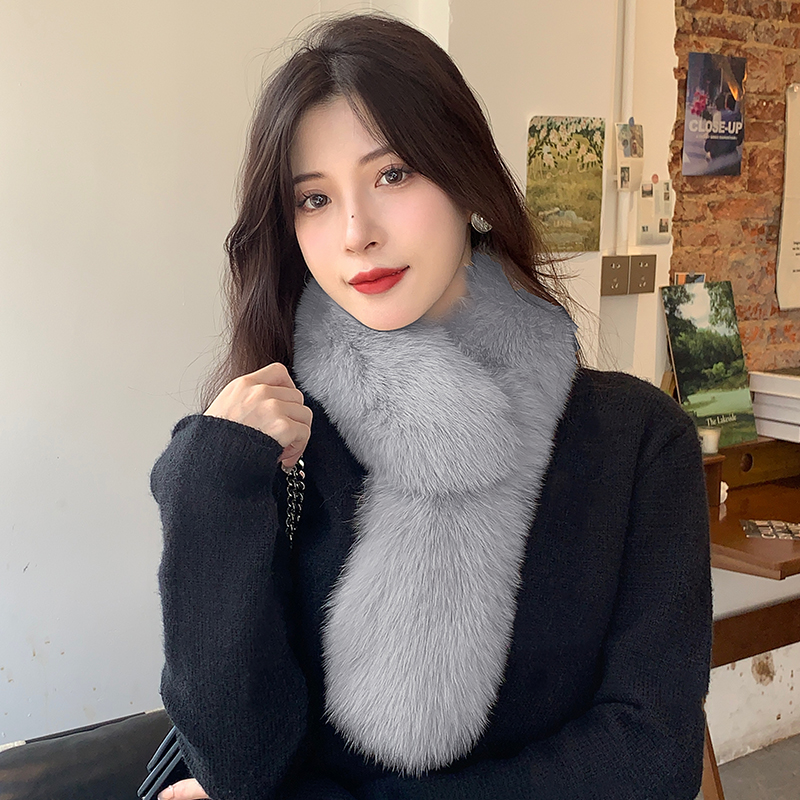 狐狸毛围巾真毛皮草围巾女整皮秋冬长款保暖加厚毛毛围脖毛领子 - 图1