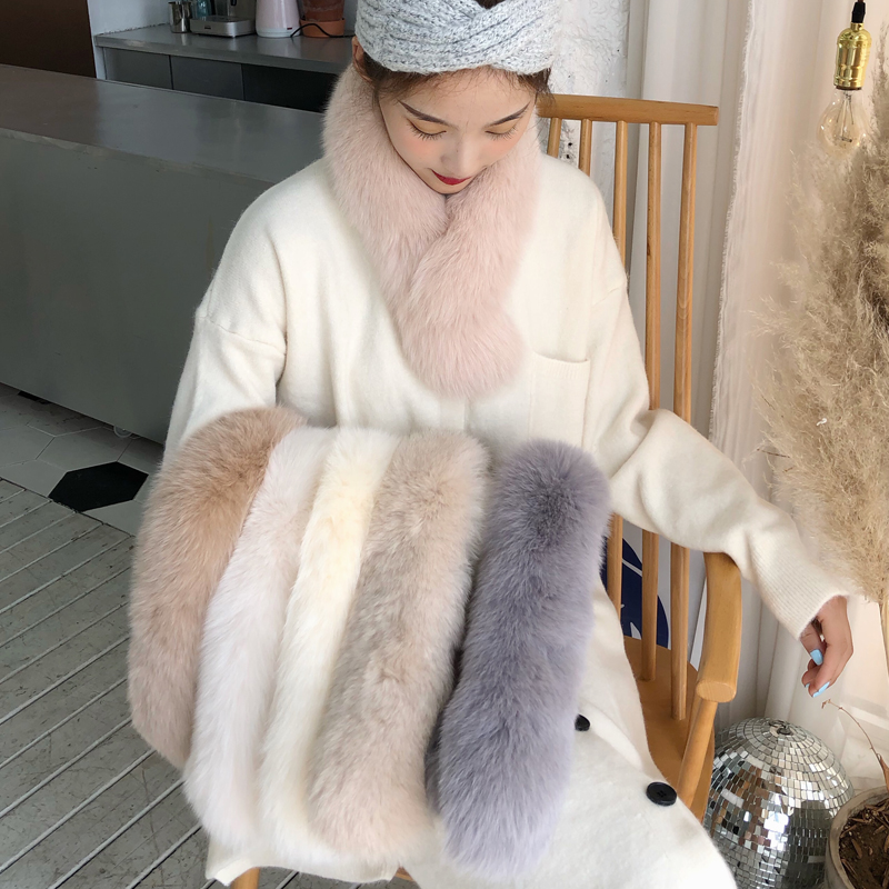 狐狸毛围巾真毛皮草围巾女整皮秋冬长款保暖加厚毛毛围脖毛领子 - 图2