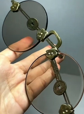 天然石头太阳镜复古老梁圆形水晶墨镜新款板材舒适养目抗疲劳眼镜