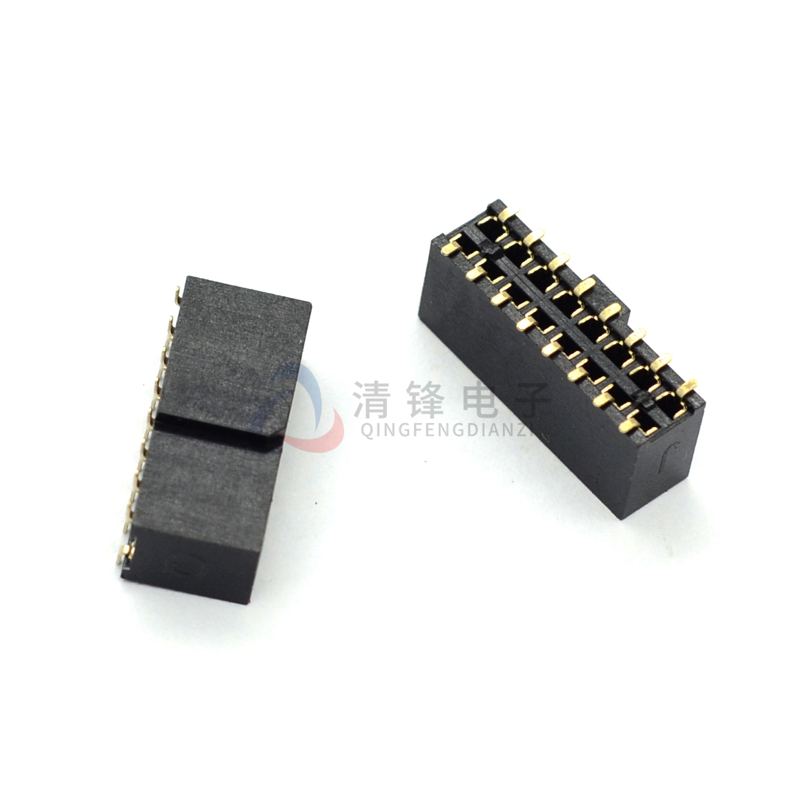 2.54MM间距 双排贴片母座 带凸点 2*5/10P SMT定位排母带扣防反插 - 图0