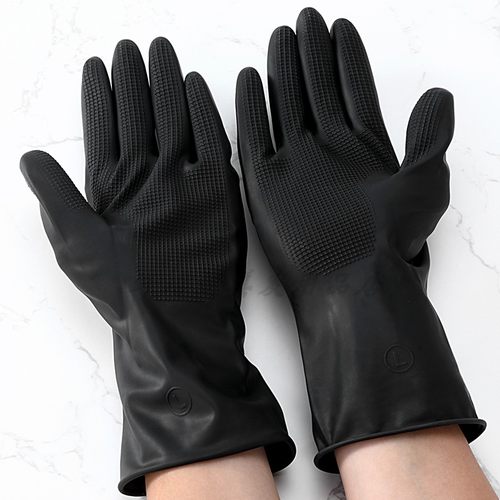 乳胶黑色专业美发烫染发手套加厚橡胶防水洗车理发店洗碗胶皮洗头 - 图3