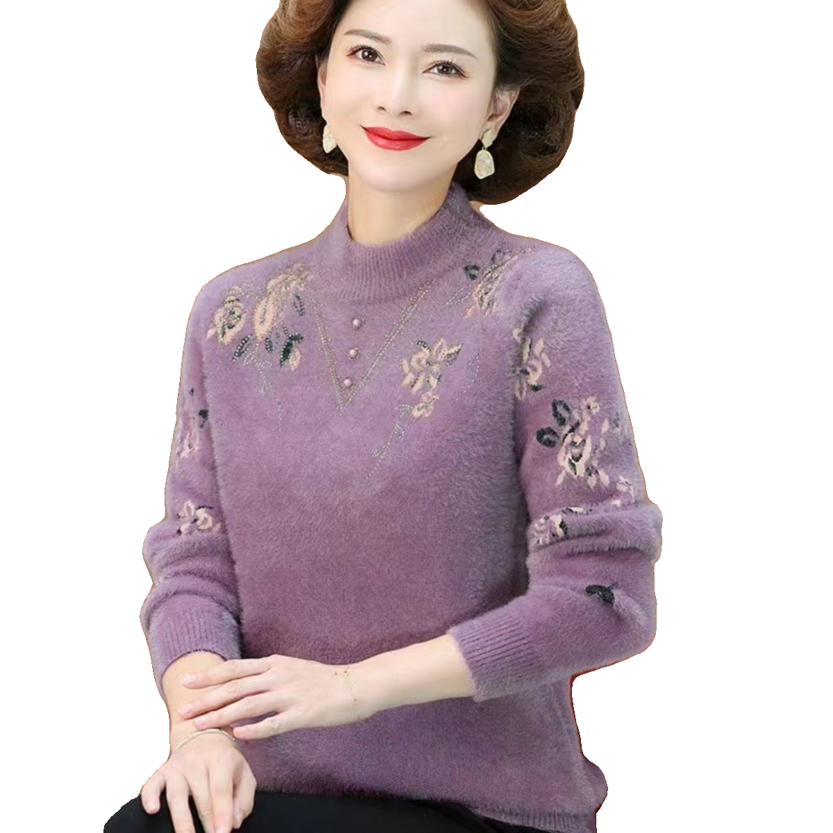 水貂绒打底衫妈妈装毛衣