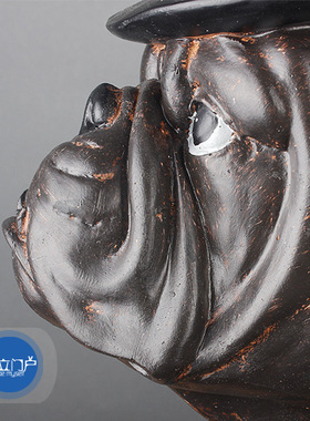 欧式风拟人英国斗牛犬老虎狗摆件