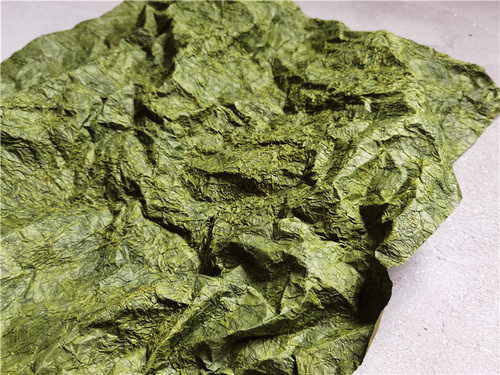 绿色双层褶皱纸 立体重肌理不规则压褶皱创意外套服装设计师面料 - 图2