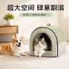 Warm and enclosed removable and washable cat nest in winter
