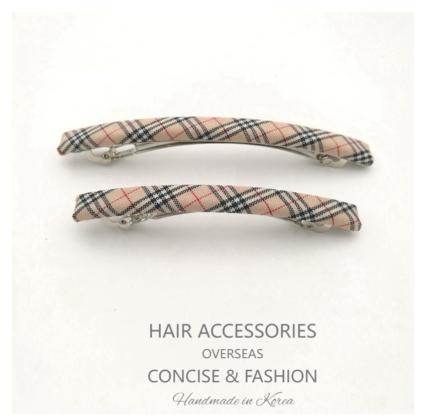 进口格子发夹弹簧夹一字夹边夹刘海夹顶夹马尾夹韩国发饰头饰横夹 - 图2
