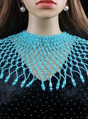 仿珍珠披肩项链女锁骨链脖子饰品