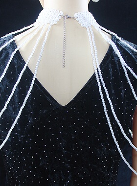 仿珍珠项链女长款身体链脖子饰品