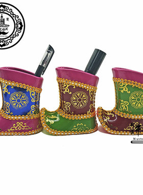 蒙古族工艺品蒙古小靴子笔筒马靴笔筒纪念品彩色靴子笔筒可批 发