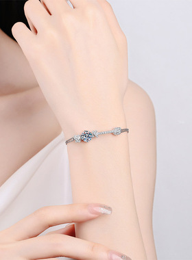 925纯银双链推拉手镯现货批发