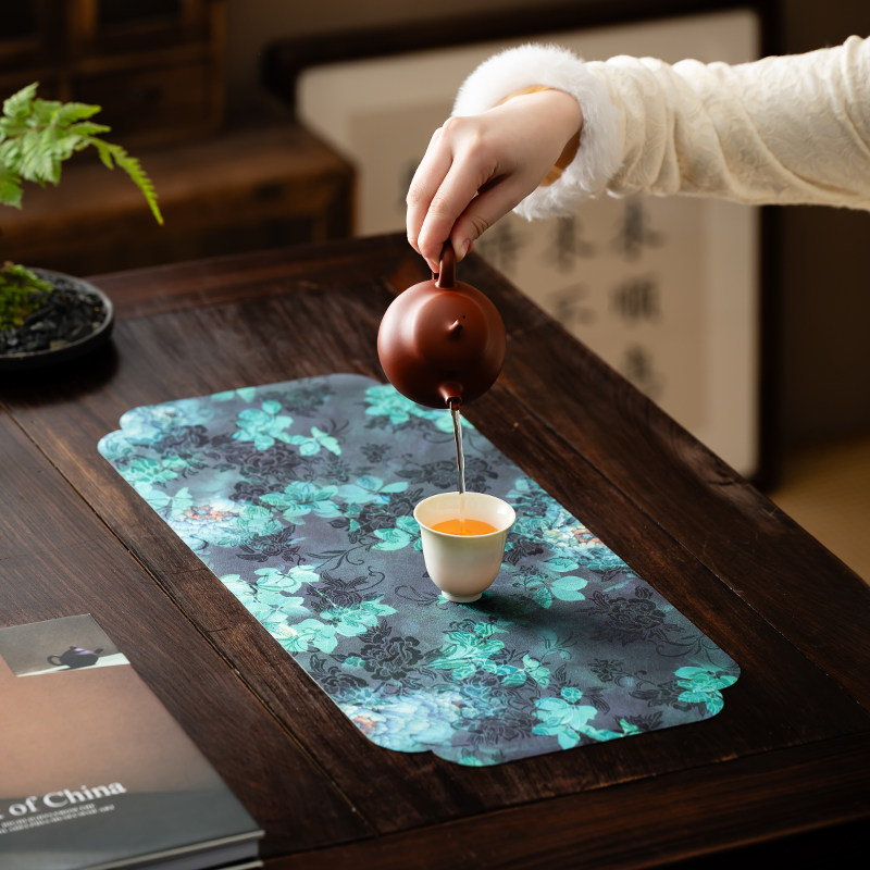 茶席中式国风复古禅意双面防水茶桌垫干泡垫长条桌旗布,淘宝优惠券,粉丝福利购,淘宝优惠卷
