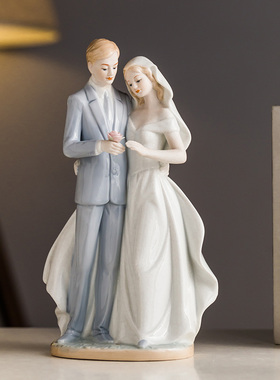 摆设西洋人物陶瓷客厅卧室装饰品