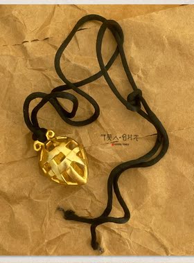 磨砂金心形立体镂空项链颈链 予美人vintage