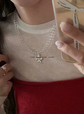 云岛有羊气质轻奢水晶花朵颈链女
