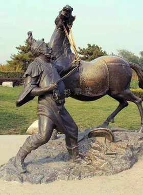 玻璃钢仿铜 铸铜古代传统民俗打渔 渔民人物雕塑摆户外景观定做