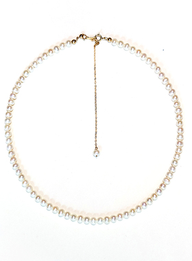 天然小珍珠项链气质女锁骨choker颈链复古可调节年轻奢款时尚饰品