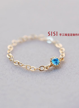 原创手作美国进口14k锆钻链条